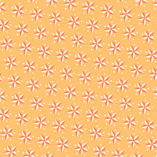 橙色背景粉色小花图案