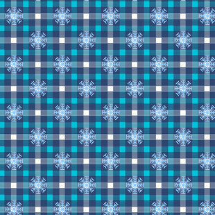 蓝白雪花格子图案背景