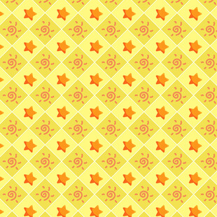 黄色花朵几何图案背景