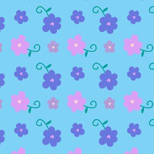 蓝色背景花朵图案设计