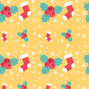 圣诞袜雪花图案背景图