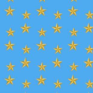 蓝色背景上的黄色星星图案