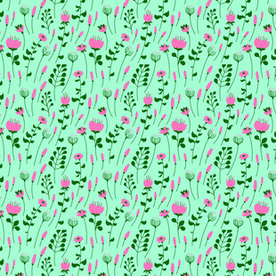 薄荷绿火烈鸟花卉图案背景