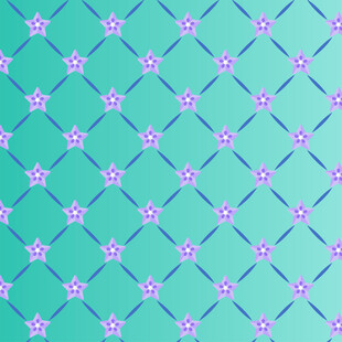 绿底紫花几何图案背景