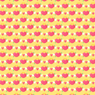 黄色背景爱心图案纹理