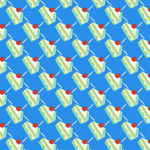 蓝色背景的冰淇淋图案