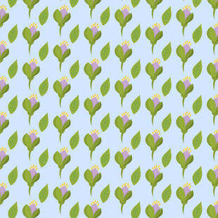 清新心形花卉图案背景