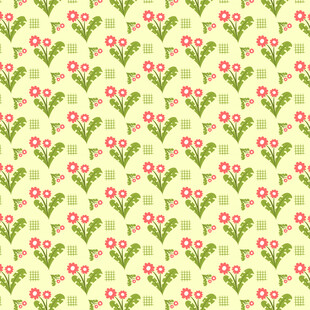 清新花卉无缝图案背景
