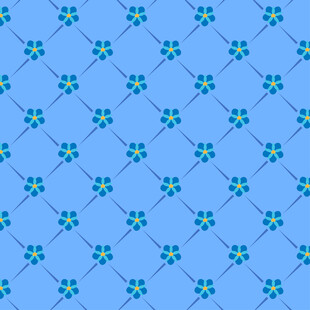 蓝色花朵几何图案背景