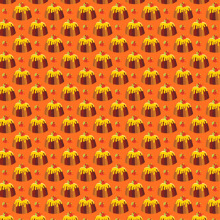 橙色背景卡通图案纹理