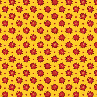 黄色底红色花朵图案纹理