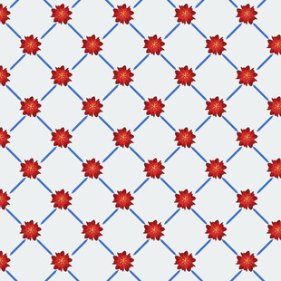 红色花朵几何图案纹理