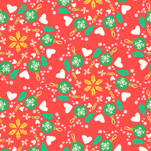圣诞主题红色花纹图案
