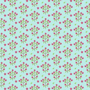 清新花卉几何图案背景