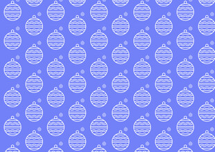 蓝色圣诞球图案背景