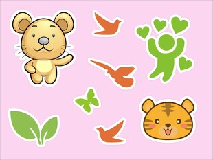 可爱动物卡通图案集合