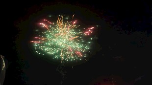 夜空中绚烂的烟花绽放