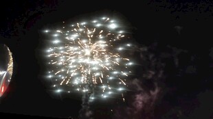 夜空中绚丽绽放的烟花