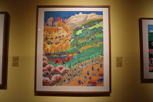 墙上的多彩艺术画作