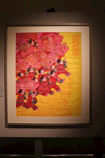 抽象花卉画作展示