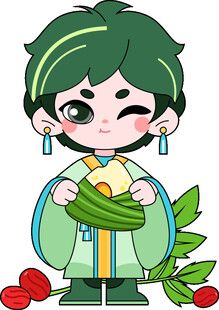 端午拟人形象设计吃粽子