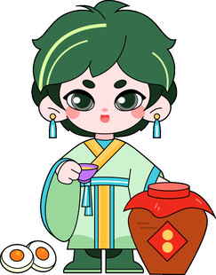 端午拟人形象设计喝雄黄