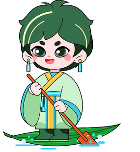 端午拟人形象设计划桨