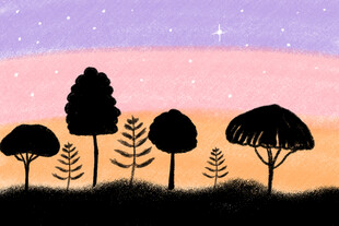 手绘星空背景图