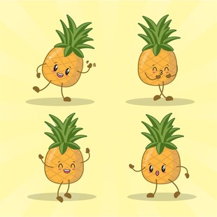 菠萝表情卡通