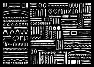 黑白手绘装饰元素集合