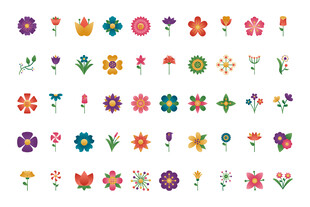多彩花卉装饰图案集合