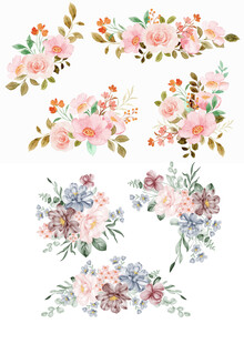 水彩花卉装饰图案集合
