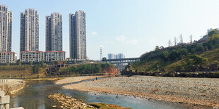 城市河畔高楼景致