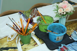 艺术绘画工具摆放场景