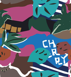 多彩热带风插画图案设计