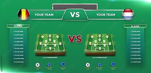 足球比赛对阵阵容展示