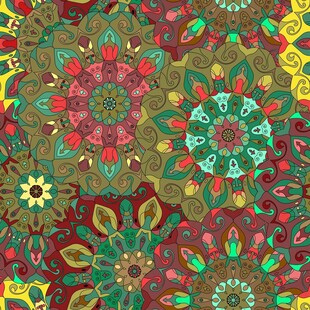 多彩繁复花卉图案纹理