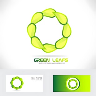 绿叶环形标志设计