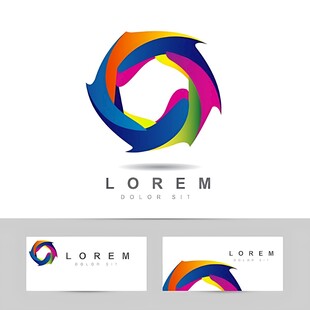 多彩环形箭头标志设计