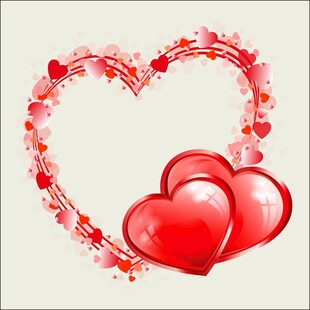 心形装饰与双红心图案