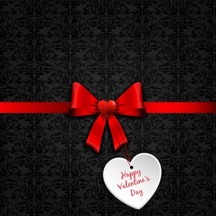 红丝带爱心装饰图案