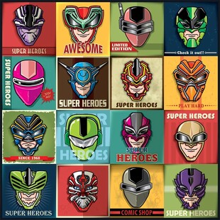 多彩超级英雄面具集合