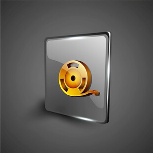 金属质感录像带图标