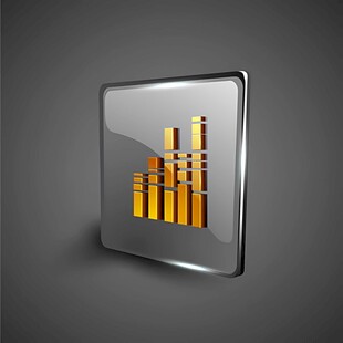 玻璃质感柱状图图标