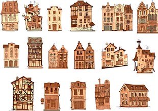 复古欧式建筑模型集合