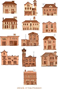 欧式复古风格建筑插图