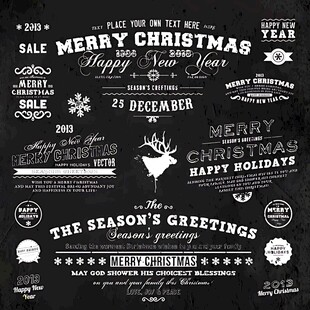 圣诞促销装饰元素集合