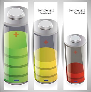 不同电量状态的电池图示