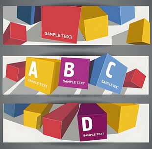 多彩立体字母展示图