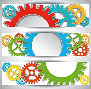 多彩齿轮横幅设计素材
